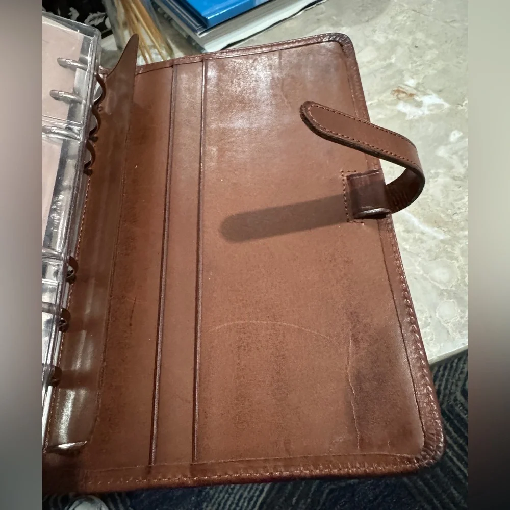 Coach water buffalo tan leather vintage planner